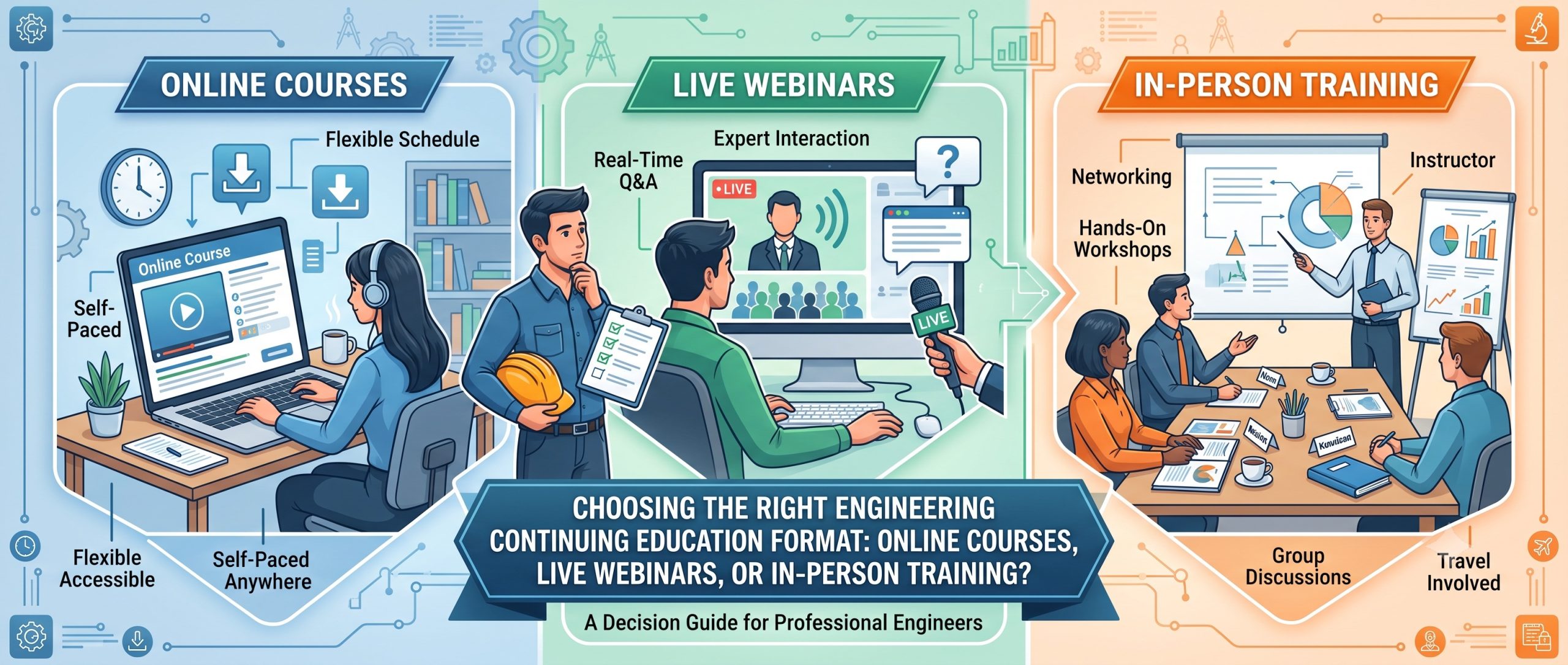 Online Courses, Live Webinars, and In-Person Training Choosing the Right Engineering Continuing Education Format