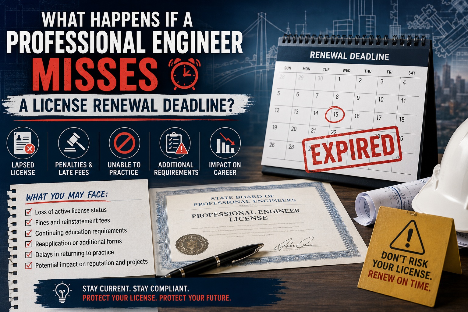 What Happens If a Professional Engineer Misses a License Renewal Deadline